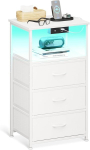 &Ouml;&ouml;kapp USB ja LED-valgustusega Coleshome, valge, 40 &times; 30 &times; 70 cm