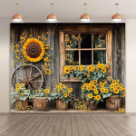 Vintage P&auml;evalille &Uuml;hepoolne Taust Kangas Akna Motiiviga Pickify, 150*100cm/59*39inch