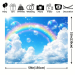 Vikerkaar ja Pilv Fototaustakangas Pickify, 130*150cm/51inch&times;59inch