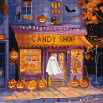 Lugematav ristpistesalk &bdquo;Letitistch&ldquo;. &bdquo;Pumpkin Lane&ldquo; 21x21 cm SLETIL9950