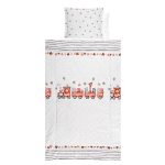 Beebivoodipesu komplekt Lorelli Train Grey, 4-osaline, puuvillane ranforce