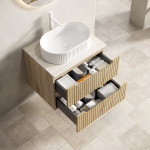 GREA 60 cm seinale kinnitatav vannitoakapp valamuga, 2 sahtlit, 1 tk