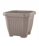 Lillepott alusega 25x25 cm beežist plastikust r&otilde;dule terrassile 1 tk. Octagon