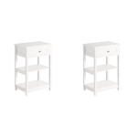 SoBuy &Ouml;&ouml;kapp FBT46-WX2 Valge 45x30x68cm MDF 2 riiuliga
