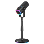 FIFINE AmpliGame AM8 PROS juhtmega mikrofon koos statiivi ja RGB taustavalgustusega|USB/XLR