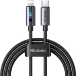 MCDODO laadijakaabel USB-C v&auml;lkkiirlaadijaga iPhone'ile 1M LED