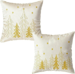 J&otilde;uludeks Flanellist Tikitud Padjap&uuml;&uuml;rid Valge 2 tk 45x45cm