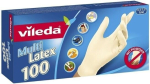 &Uuml;hekordsed kindad - VILEDA - Multi Lateks - 100 t&uuml;kki - Loomulik kumm 0,22 mm - Pikendatud mansett 24 cm
