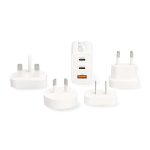 Nedis Universaalne Reisijaadapter | GaN Tehnoloogia | 65 W Toiteedastus | 4 Pistikut | Valge Disain