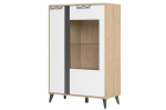 Vitrine Moet 15, 90x42x134 cm, pruun/valge/hall