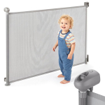 Moby-Systemi kokkurullitav laste turvav&auml;rav automaatse lukustusega 20 s j&auml;rel, 140 cm, hall, 140 &times; 98 &times; 7,2 cm