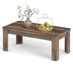 Costway kohvilaud 120 x 60 cm ristk&uuml;likukujuline elutoa laud diivanilaud tugijalgadega, kandev&otilde;ime kuni 110 kg, pruun