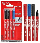 Milwaukee markerid, 4 tk. komplekt, mitmev&auml;rviline, kustutatav