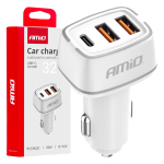 Autolaadija 2x Usb-a + Usb-c 32w valge