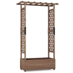 T&otilde;stetud aiapeenar kahe k&uuml;lgse trellise ja rippuva katusega 182x110x44 cm kohvi