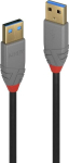 Lindy USB 3.2 Type A kaabel 36750 0.5m, 5Gbps, must/hall, USB A isane isase