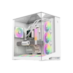 Korpus Gamemax Korpus NEX C56 VC WH, 30cm x 44.6cm x 44.8cm, 7 laiendusslotti, 2 x USB 3.2 Gen 1, 1 x USB-C 3.2 Gen 2, 1 x k&otilde;rvaklapid