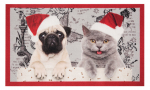 Uksematt Hanse Home Printy Christmas Cat and Dog, 45x75 cm