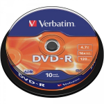 DVD-R VERBATIM 16x (10) - Mahutavus 4.7 Go - Spindle