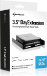 Salvage adapter for storage bay - SHARKOON - 3.5" BayExtension - 1 x 3.5" to 2 x 2.5" - Black