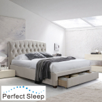 Voodi Natalia madratsiga Harmony Top, 160 x 200 cm, kreemikas