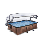 Karkassiga bassein filtri ja katusega Exit Wood 220x150x65 cm, pruun
