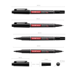 Marker P-80 kahe otsaga 0,45mm/1,65mm, must