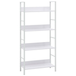 vidaXL 4 riiuliga raamaturiiul valge 60x27,6x124,5 cm, puitlaastplaat, Balta