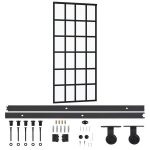 vidaXL liuguks riistvarakomplektiga, ESG klaas ja alumiinium, 90x205cm