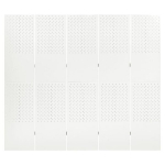 vidaXL 5 paneeliga ruumijagaja, valge, 200 x 180 cm, teras, Balta