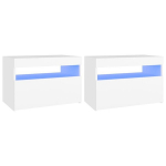 vidaXL telerialused LED-tuledega, 2 tk, valge, 60 x 35 x 40 cm