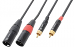 PD-Connex CX66-1 kaabel 2x XLR isane/2x RCA, 1,5 m, must, CX66