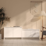 vidaXL telerikapp, valge, 146,5 x 35 x 50 cm, puitlaastplaat