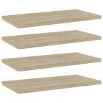 vidaXL riiuliplaadid 4 tk, Sonoma tamm, 40x20x1,5 cm, puitlaastplaat