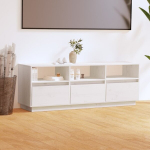 vidaXL telerikapp valge 140x37x50 cm, m&auml;nnipuit