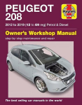 Peugeot 208 petrol & diesel (2012 to 2019) 12 to 69 reg: 2012 to 2019