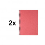 Kalender - m&auml;rkmik TIMER, spiraaliga, A5, ilma kuup&auml;evadeta, 224 lehte, karbid, pappkaas, punane sp. pakis 2 tk.