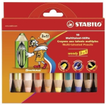 Stabilo woody 3-in-1 v&auml;rvipliiatsid, 10 tk.