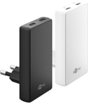 Goobay USB-C PD GaN 90&deg; kahekordne kiirlaadija 75726, 65W, valge