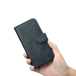 iCarer Oil Wax aliejinio va&scaron;ko piniginės &uuml;mbris 2in1 iPhone 14, RFID kaitsega, sinine nahast klappkott (WMI14220721-BU)