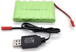 1 tk 7.2V 2400mAh Ni-MH AA JST laetav akupakett ja USB laadija kaabel RC Truck Cars jaoks