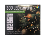 J&otilde;ulutuled 8 f, 300LED/24m + 3m, v&auml;rvilised - 4 v&auml;rvi (116) 6820