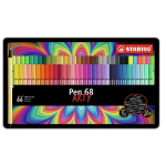 Tindipliiatsid Stabilo Pen 68 ARTY, 66 osa, metallkarbis