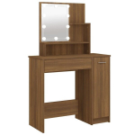 vidaXL tualettlaud LEDiga, pruun tamm, 86,5 x 35 x 136 cm