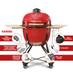 Keraamiline grill Kamado Bono Limited, 64 cm, punane