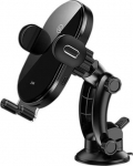 Telefonihoidja Usams CD131 autohoidja traadita laadijaga 15W / 2A must