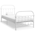 vidaXL voodiraam valge, metall, 90 x 200 cm, Balta