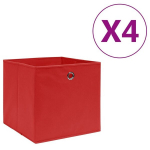 vidaXL mittekootud kangast hoiukastid 4 tk, 28x28x28 cm, punane