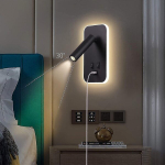 LED seinalamp l&uuml;litiga, lugemislamp, USB laadimispesa, valgustus, reguleeritav prožektor 3w+9w