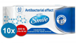 Antibakteriaalse toimega, niisked salvr&auml;tikud D-pantenooliga Smile Antibacterial effect 60 tk 10 pakki